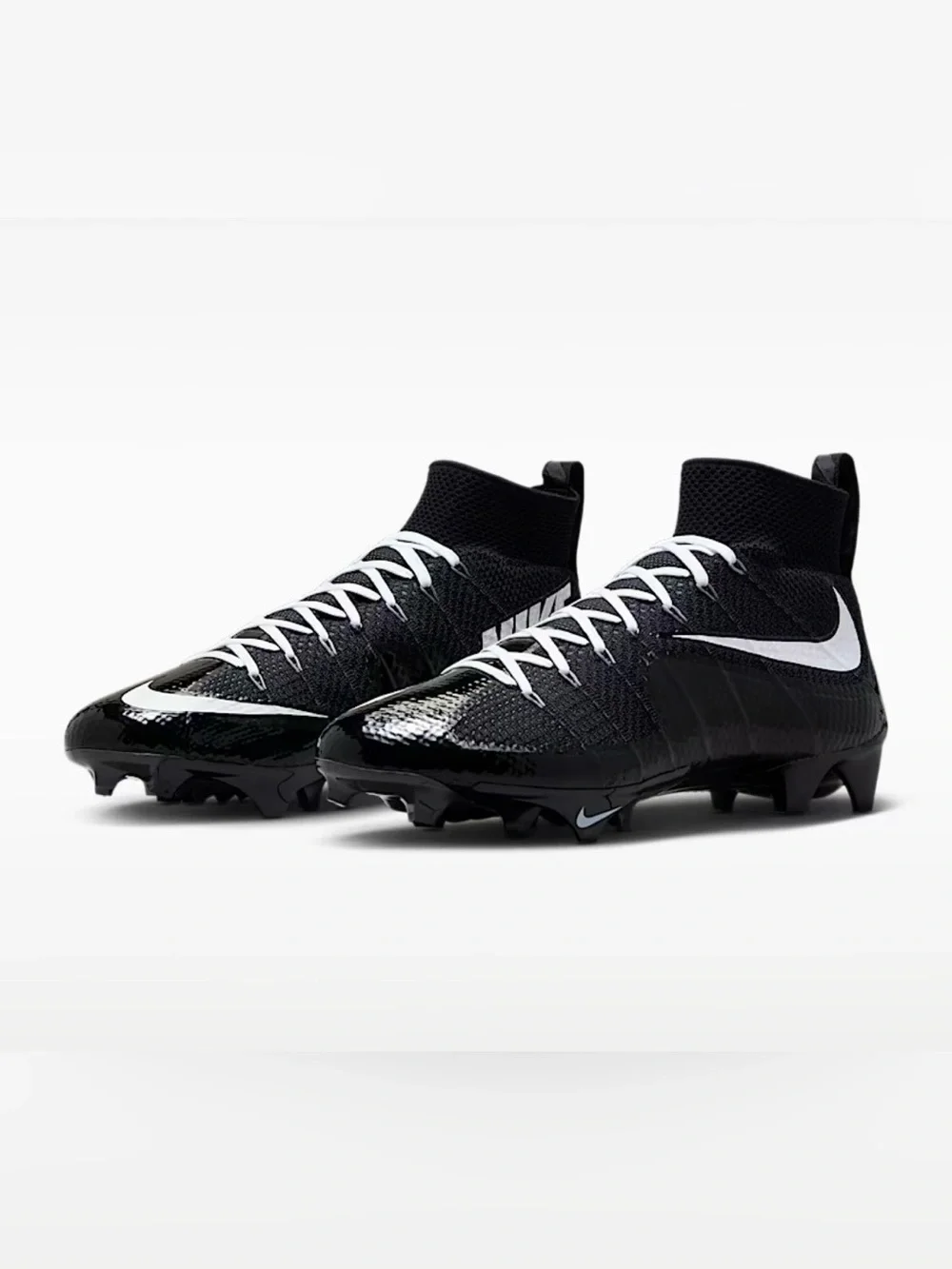 Nike Men's Black and White High-Top Football Cleats